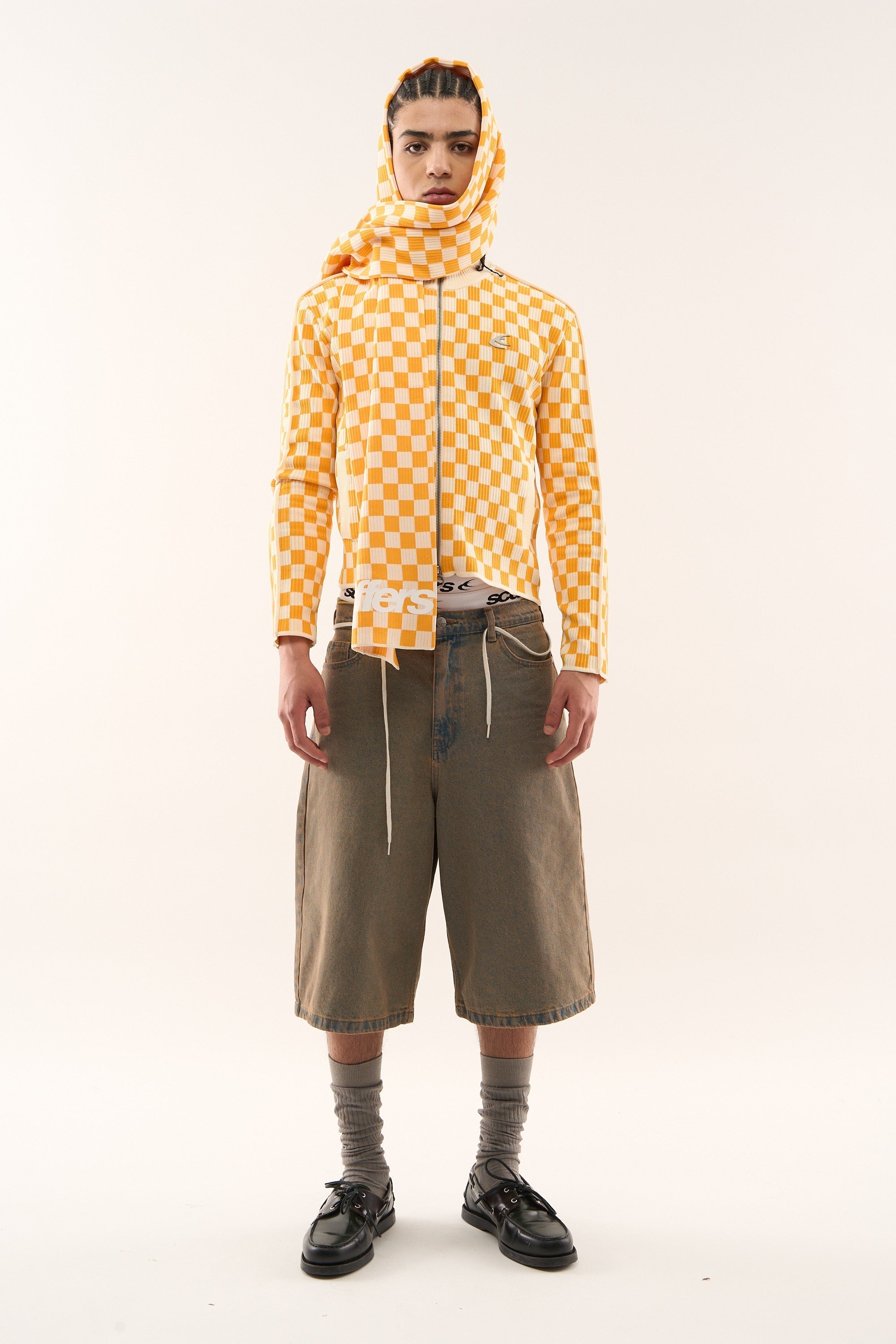 Cremallera a cuadros amarillo Mónaco