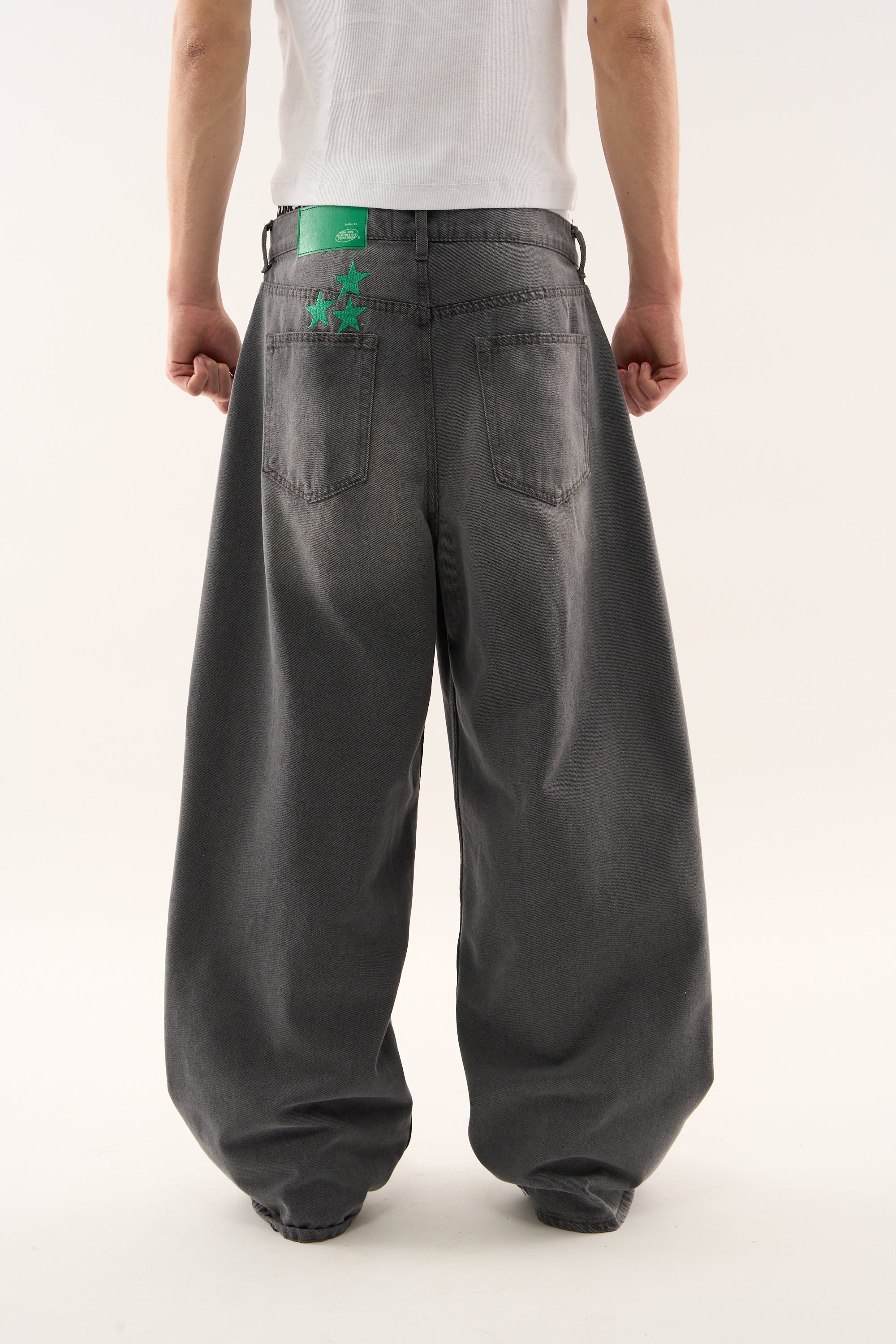 Pantalones Jumbo Gris Lavado