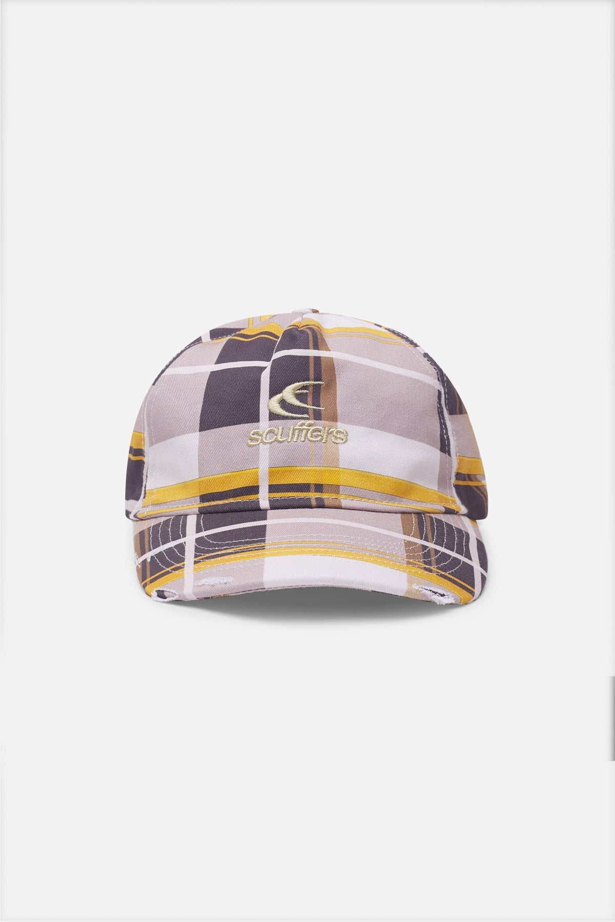 Gorra marrón a cuadros