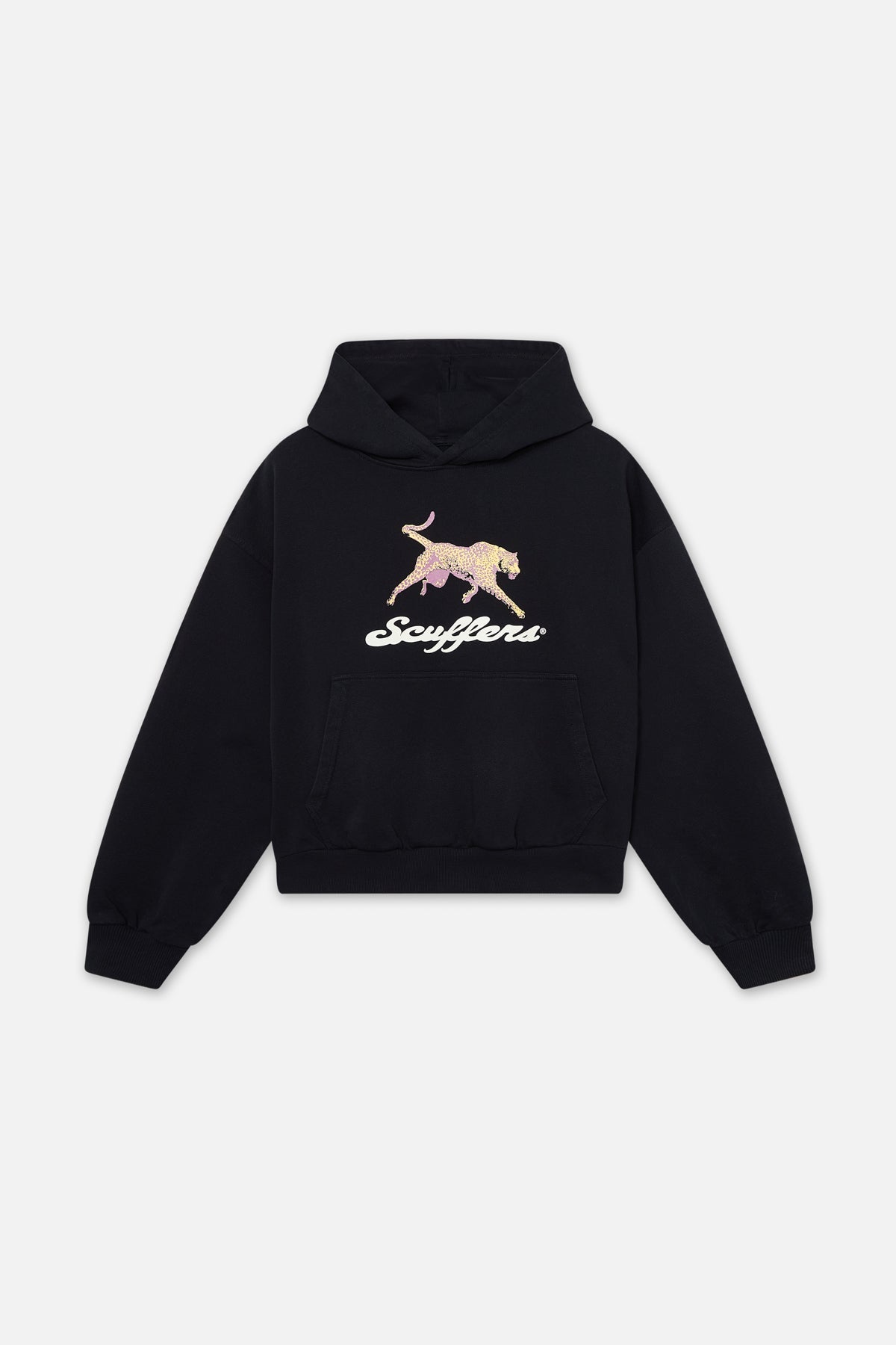 Sudadera negra con capucha de guepardo