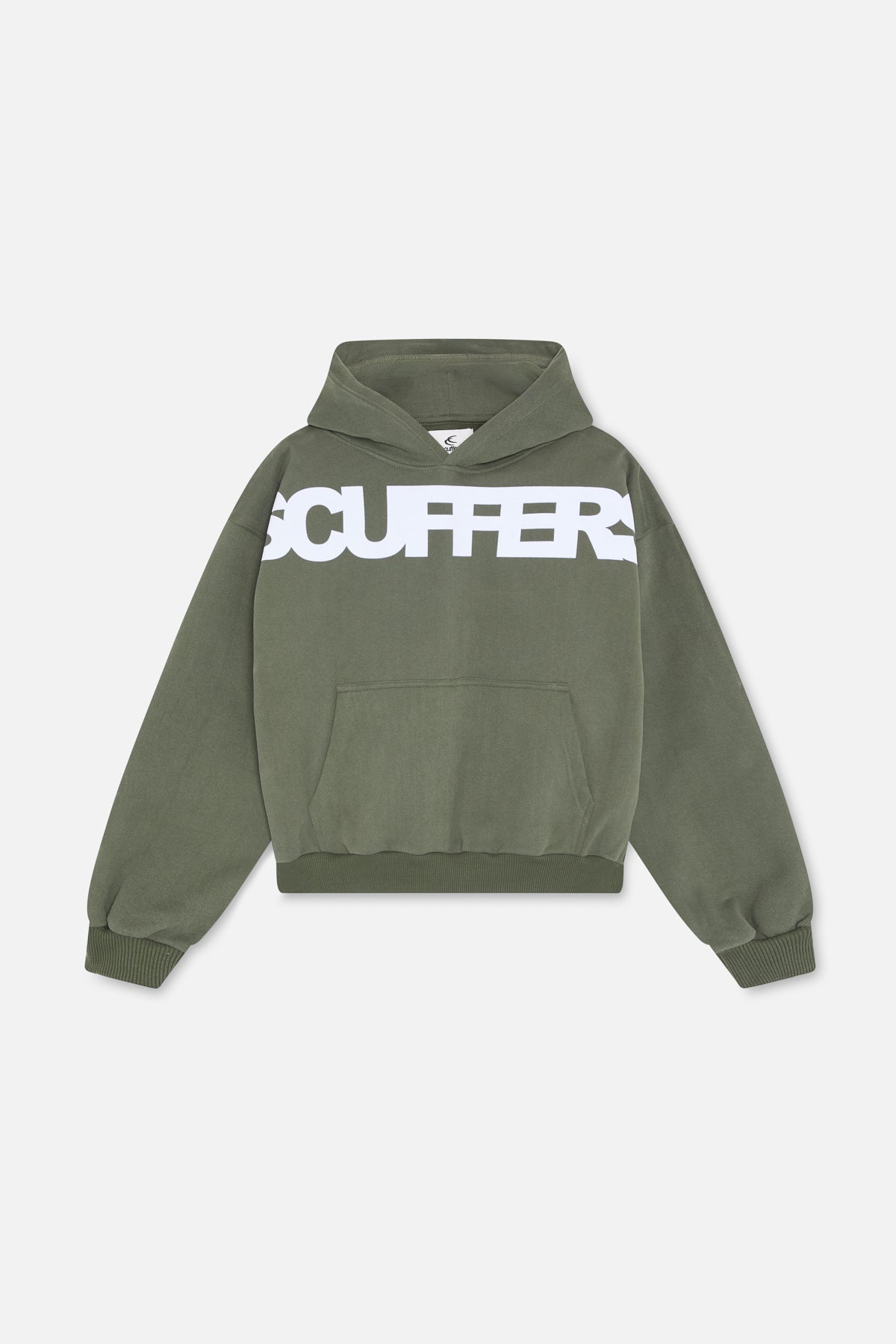 Sudadera con capucha verde flocado