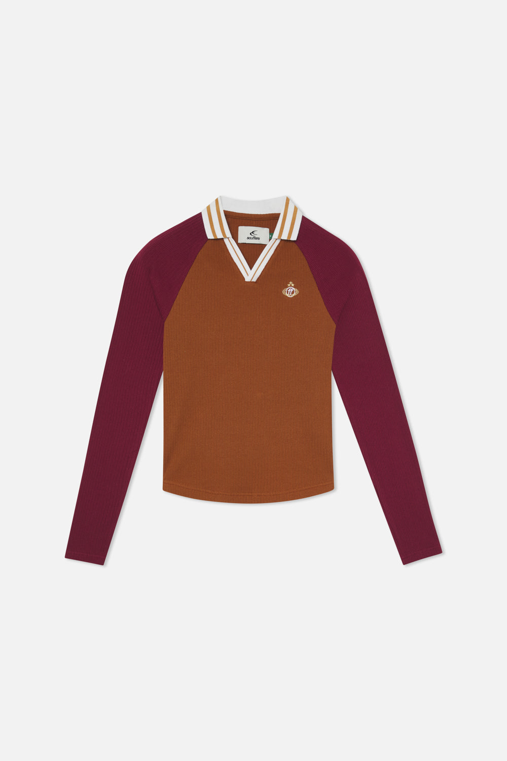 Manga larga marrón con lazo