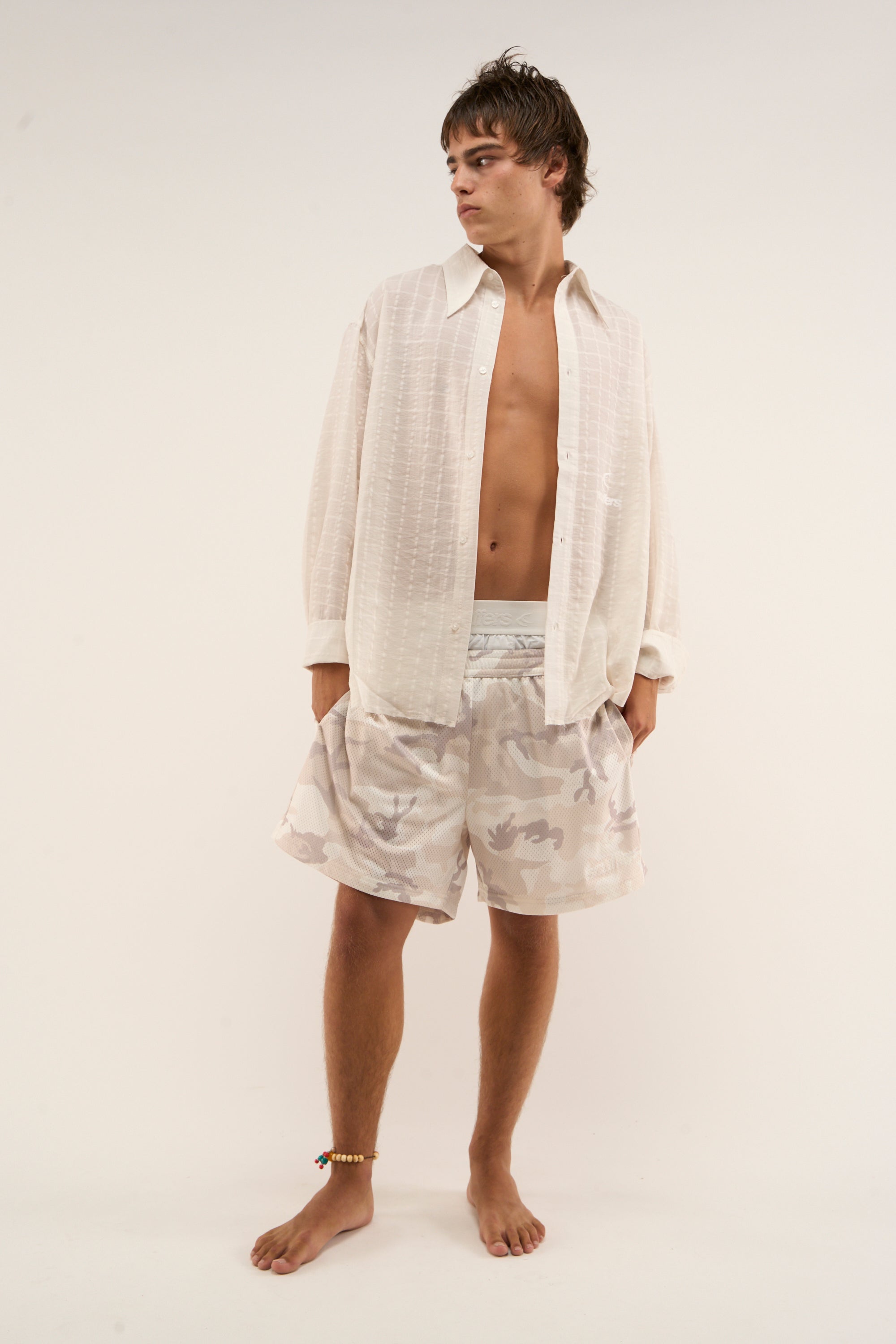 Camisa color crudo de verano de los años 70