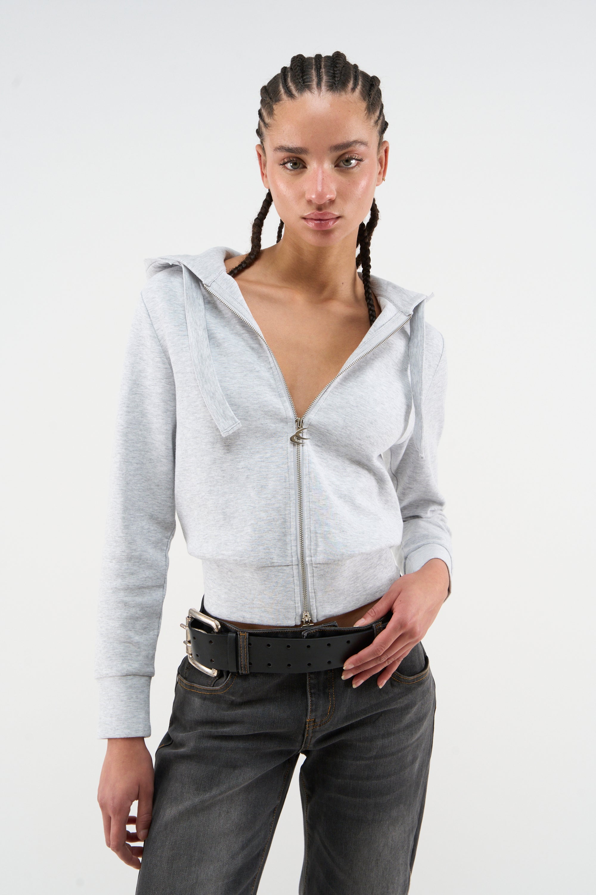 Chaqueta acogedora de mezcla gris