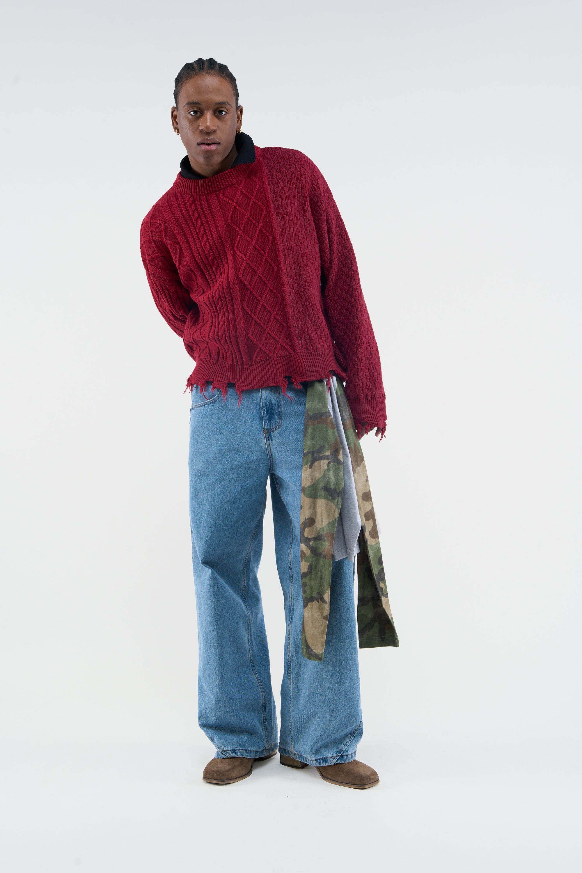 Punto burdeos dividido