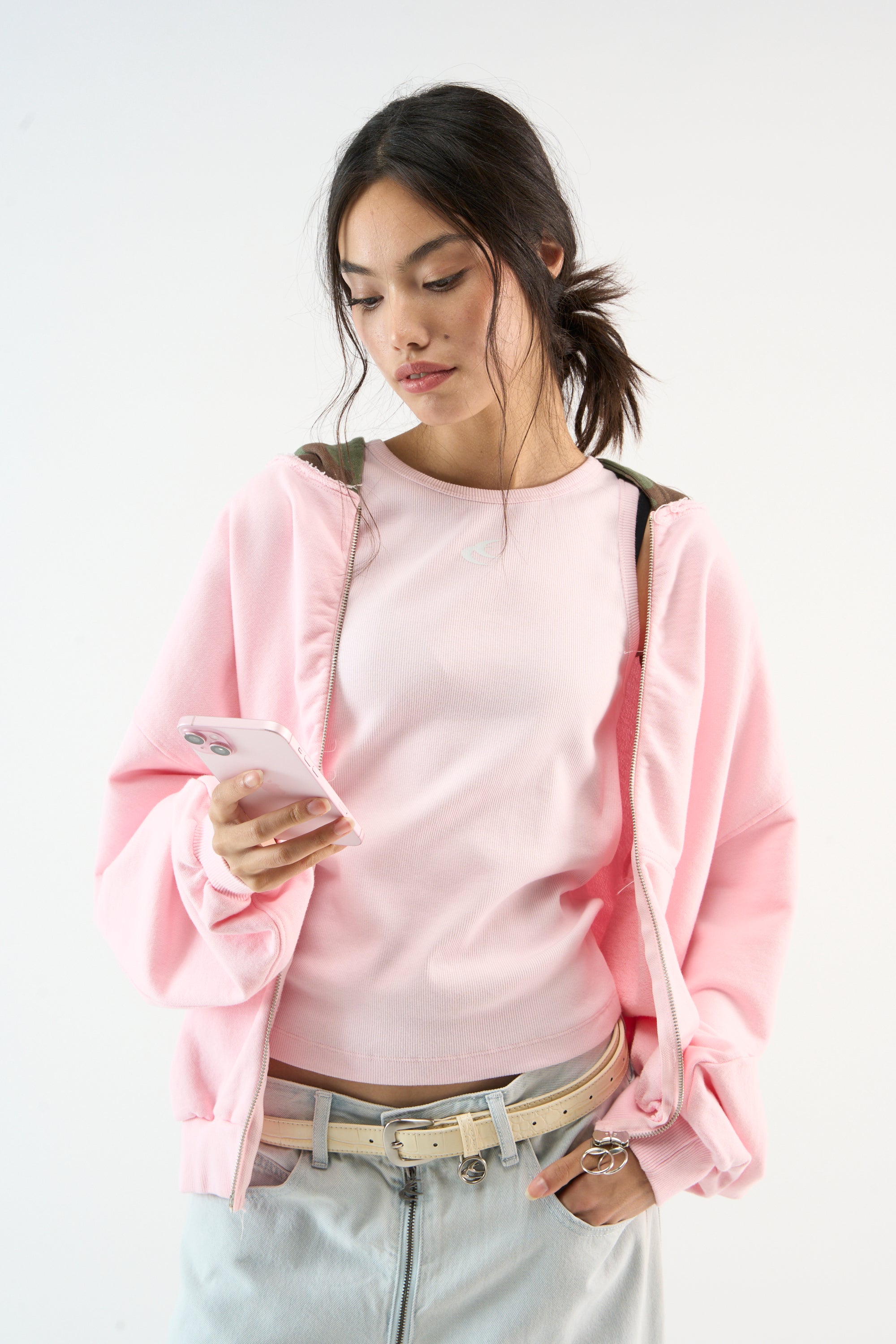 Mascarilla rosa con cremallera