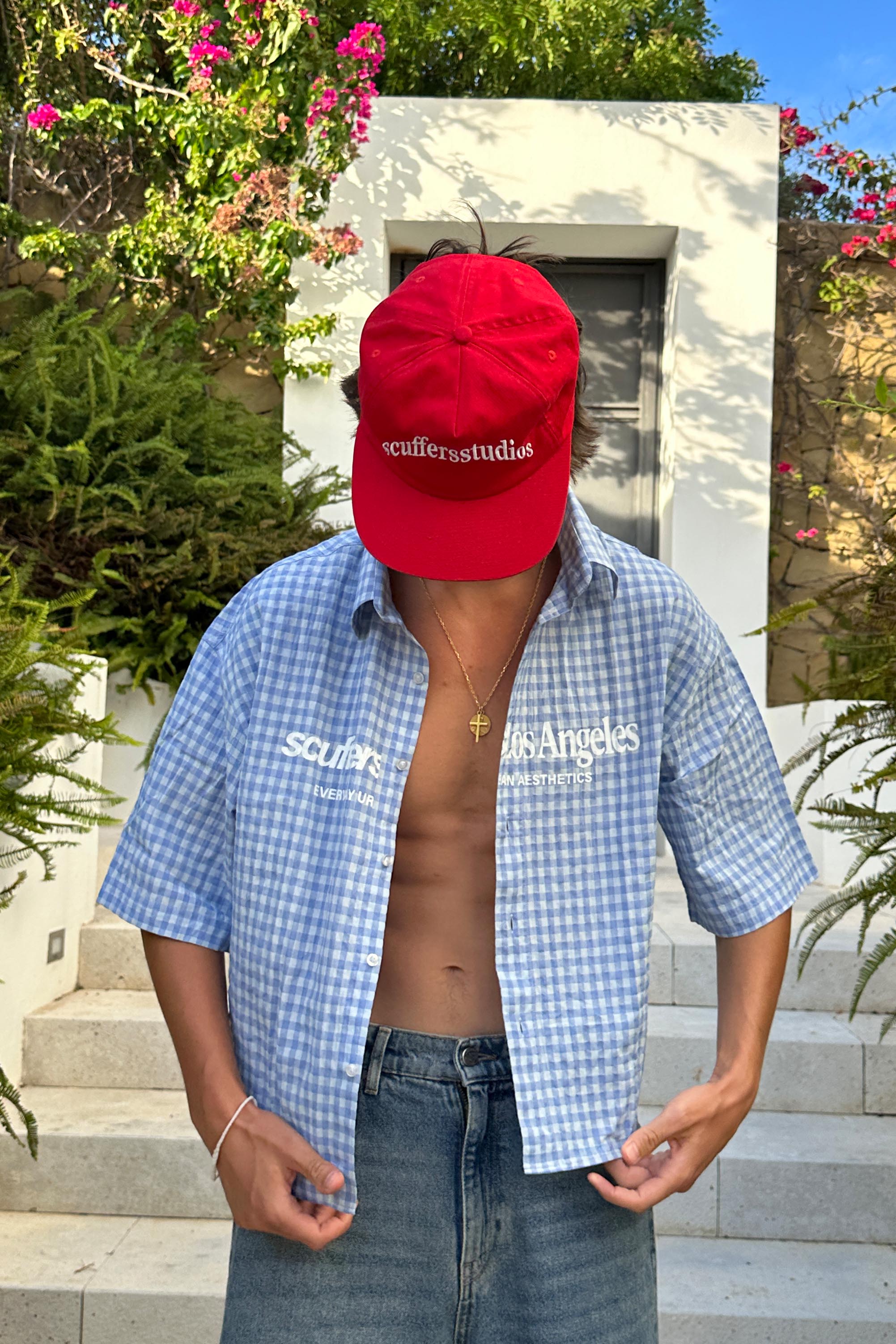 Camisa a cuadros azules Not LA Yet