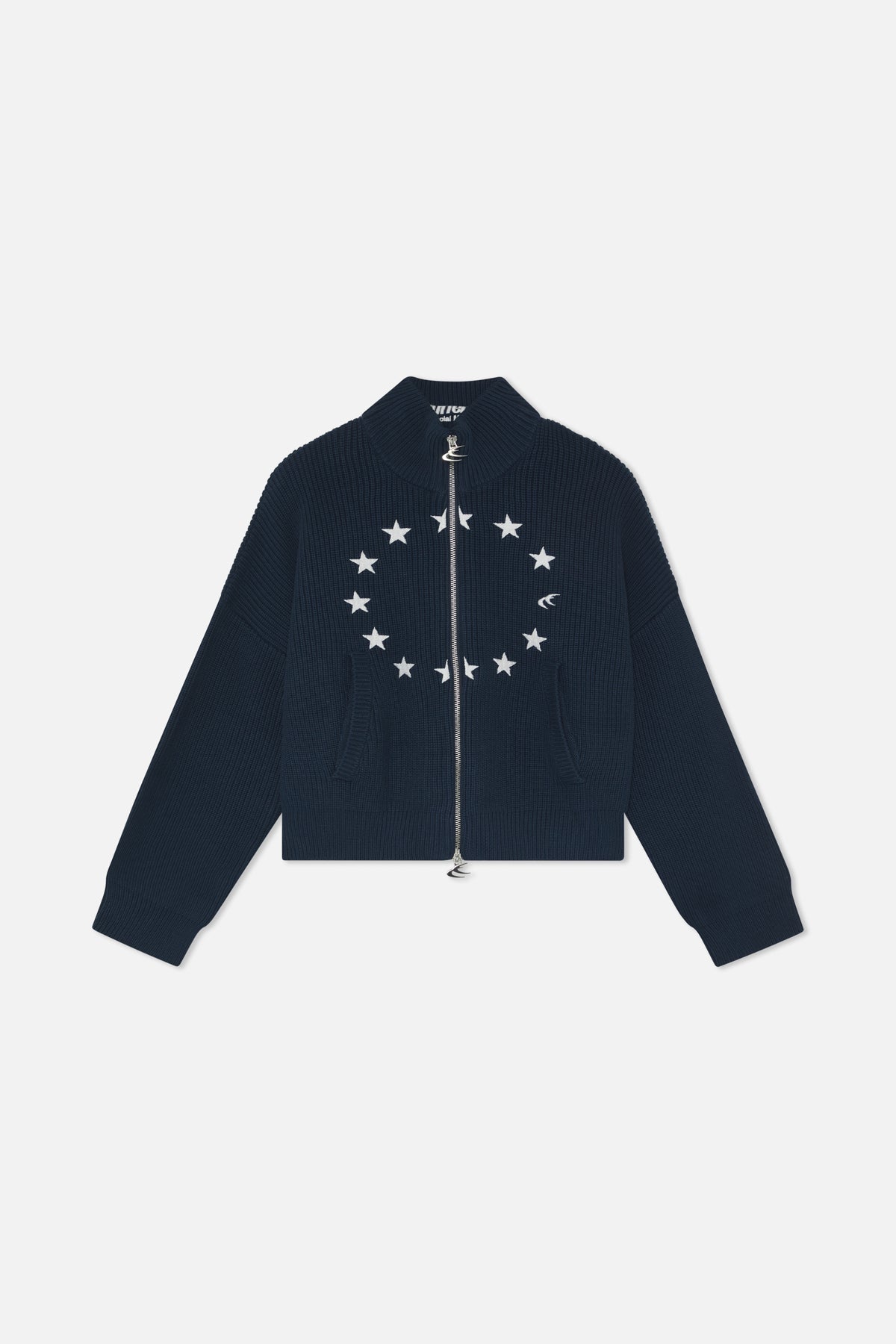 Cremallera de punto azul marino Ea