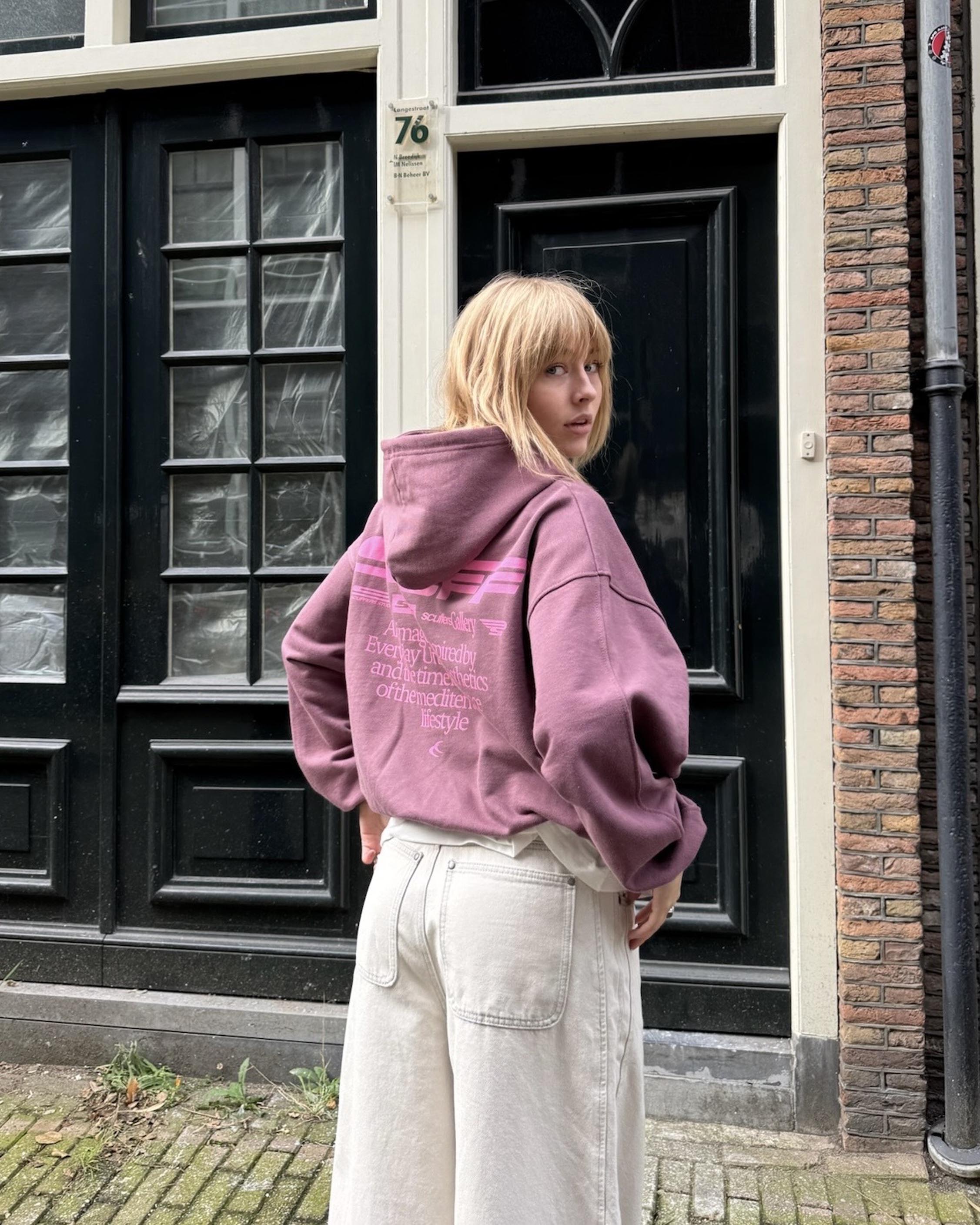 Sudadera con capucha burdeos de Motor Studios