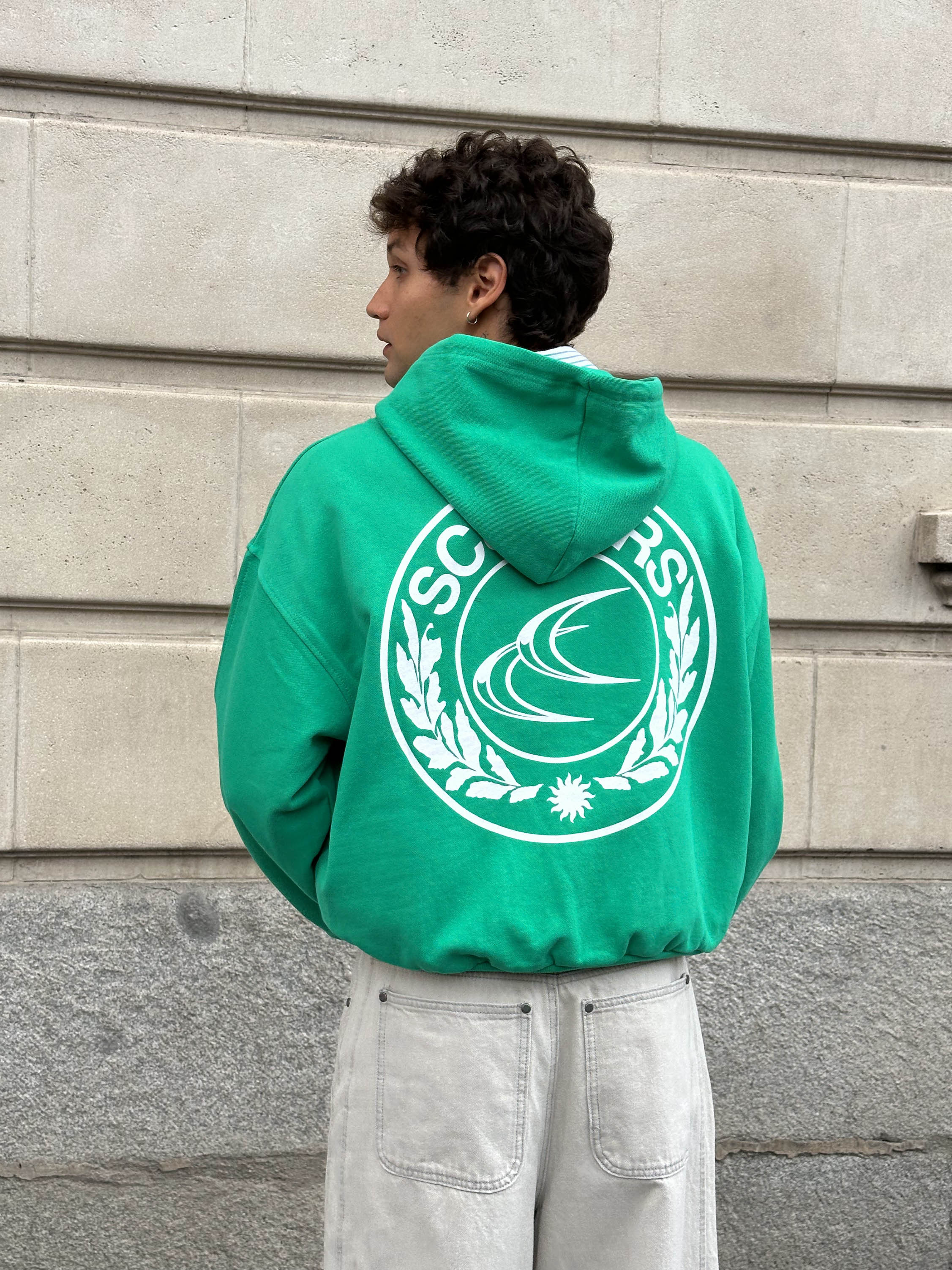 Sudadera con capucha verde CLG