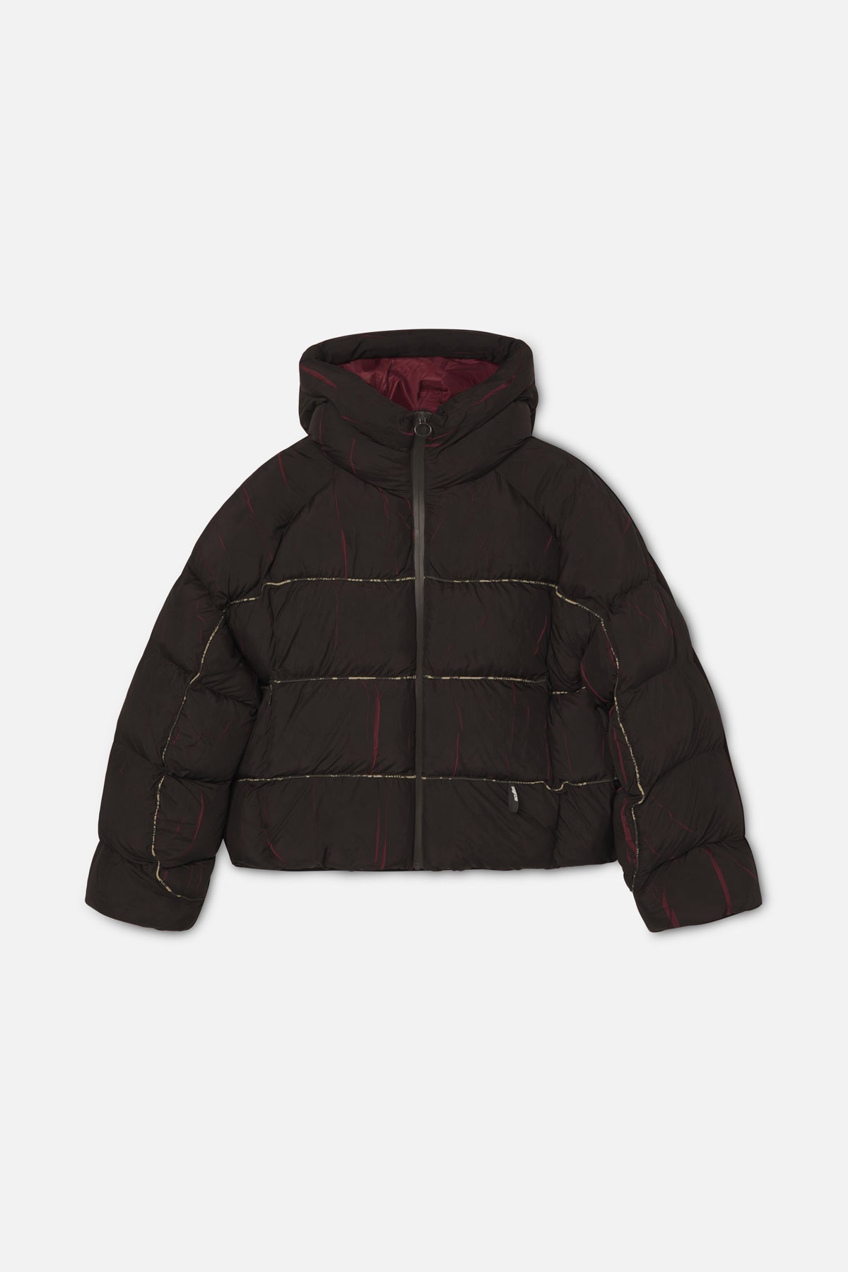 Chaqueta acolchada marrón mármol