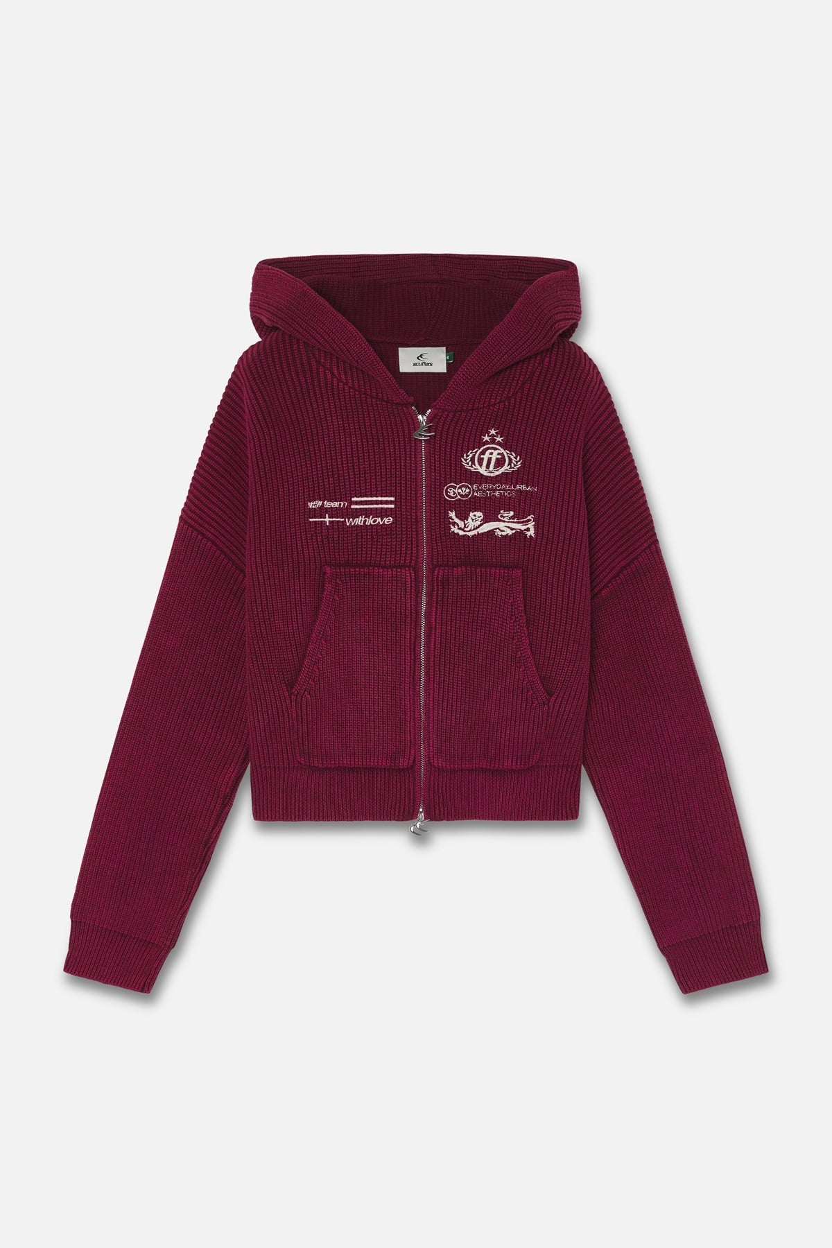 Cremallera de punto burdeos Mayor