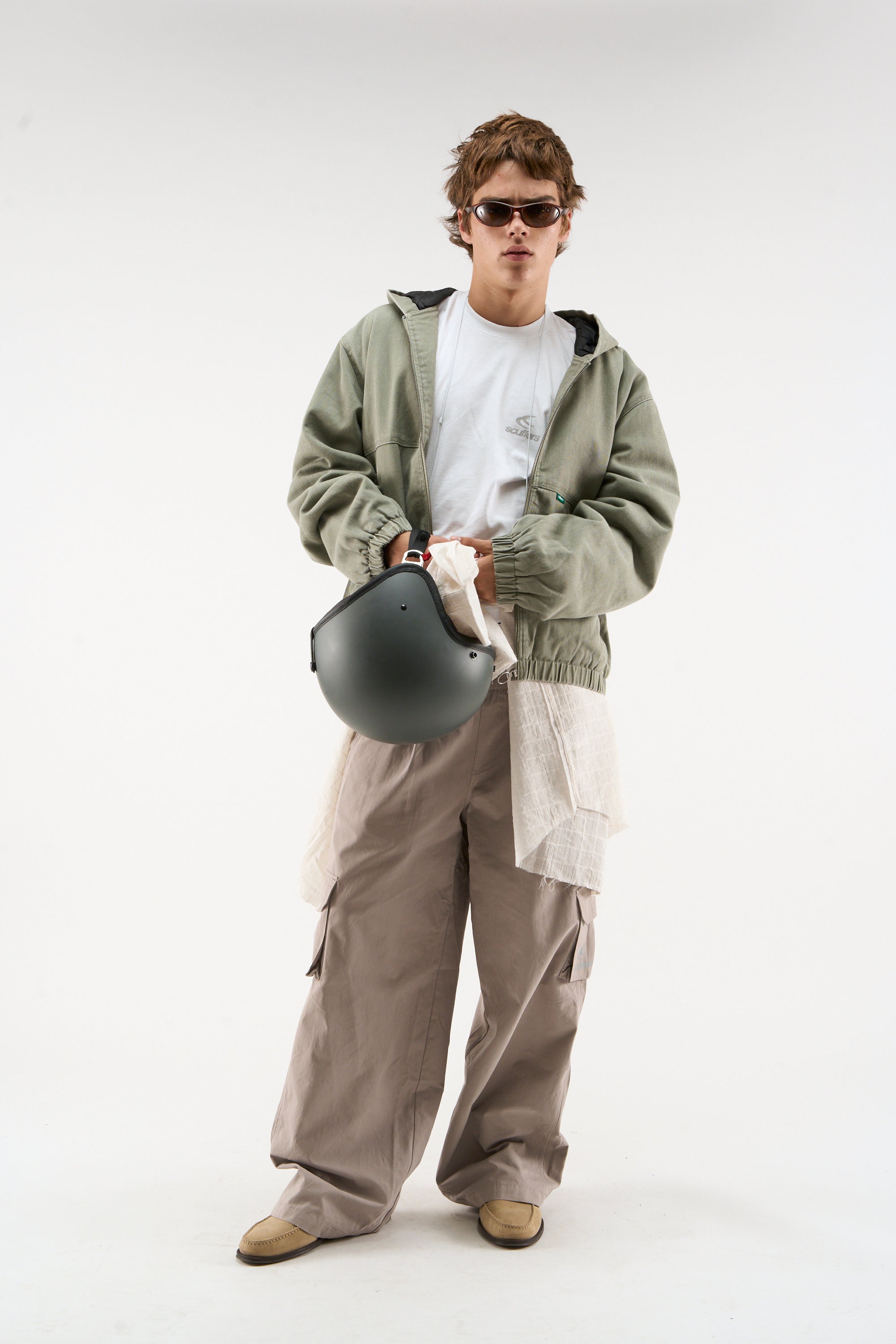 Chaqueta de trabajo verde claro teñida