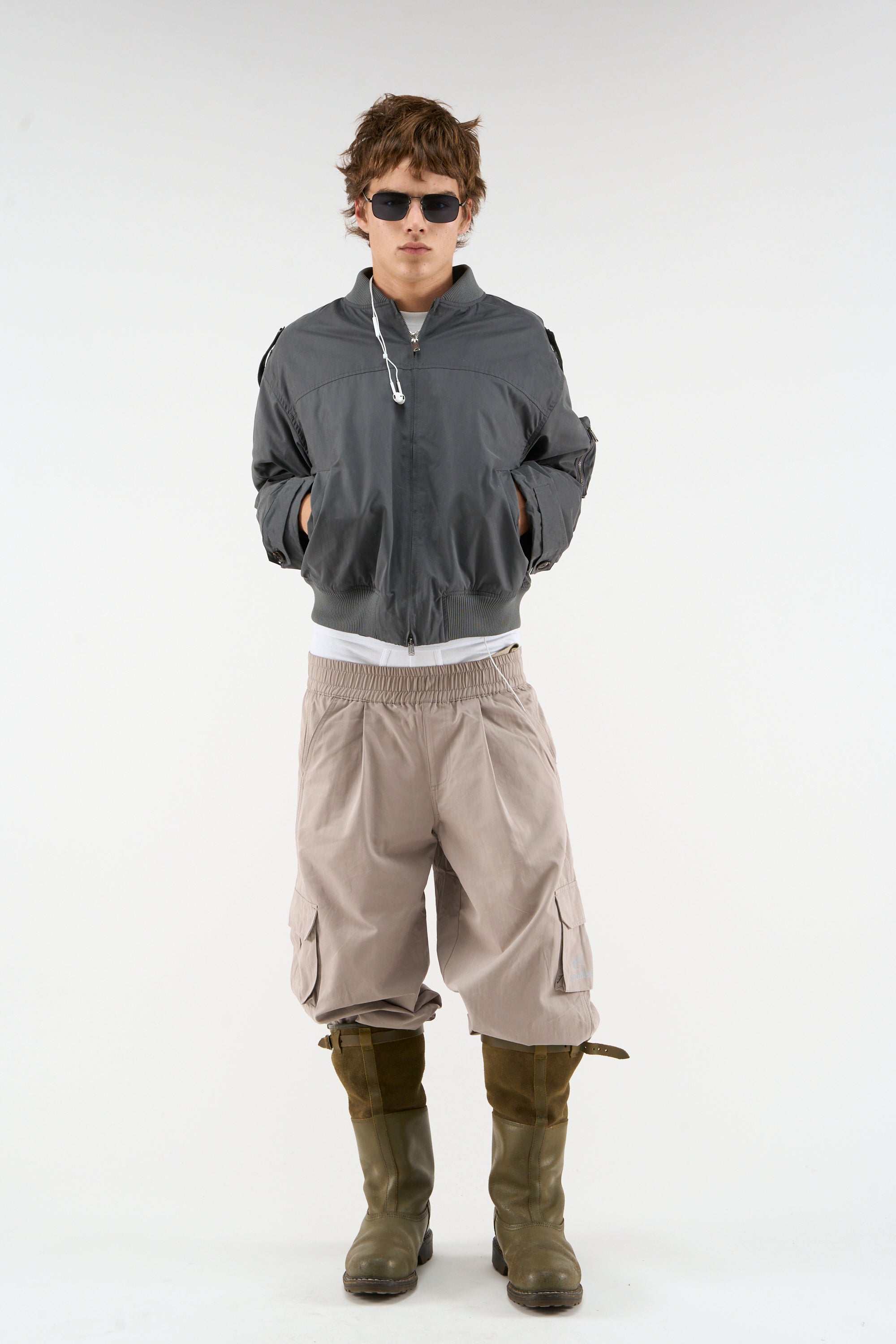 Chaqueta bomber gris oscuro de Londres