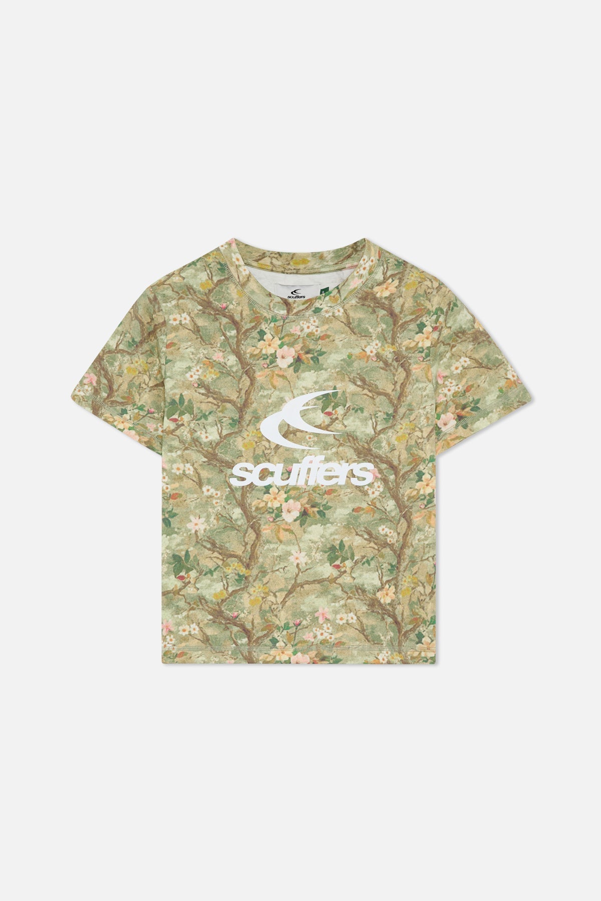 Camiseta ajustada con flores reales